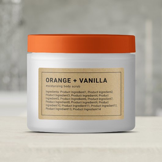 Thin Grey Border Kraft Ingredients Productlabel Labels