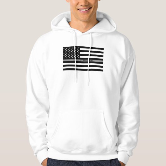 Thin Grey Line American Flag Monogram Hoodie (Voorkant)
