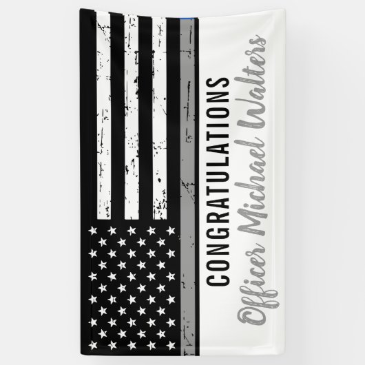Thin Grey Line Correction Officer Afstuderen Spandoek (Verticaal)