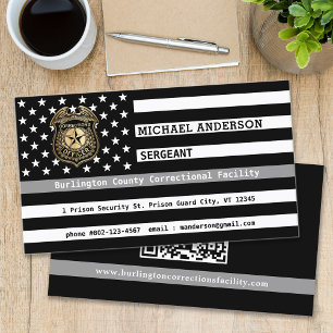 Thin Grey Line Custom Logo Corrections Officer Visitekaartje