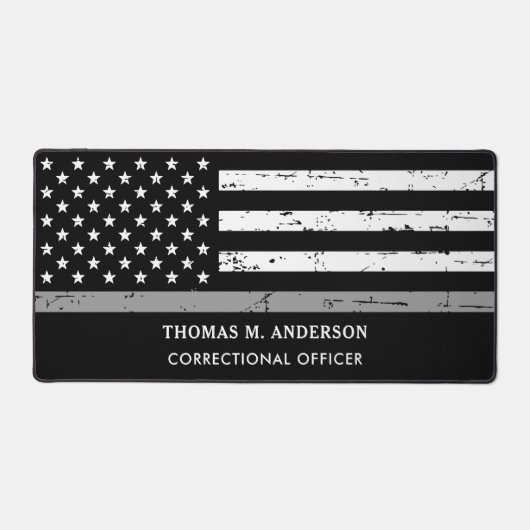 Thin Grey Line Personalized Correctionaris Bureaumat (Voorkant)