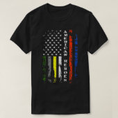 Thin Line First Responder Patriottische Amerikaans T-shirt (Design voorkant)