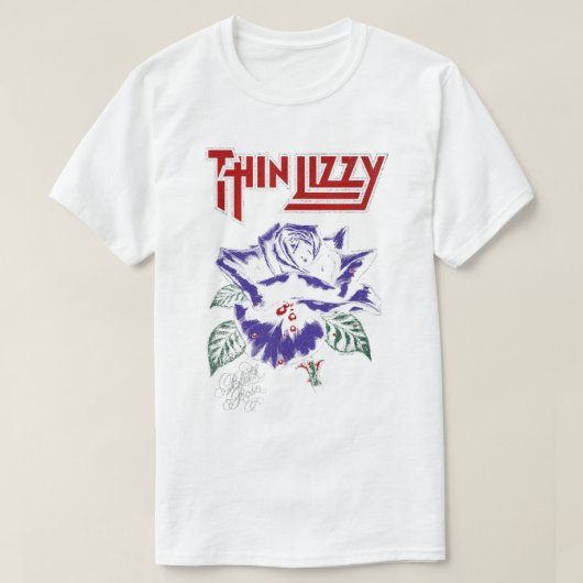 Thin Lizzy Black Roos Kleur T-shirt (Design voorkant)