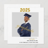 Thin Magnetic Modern Gold Afstuderen Uitnodiging (Voorkant / Achterkant)