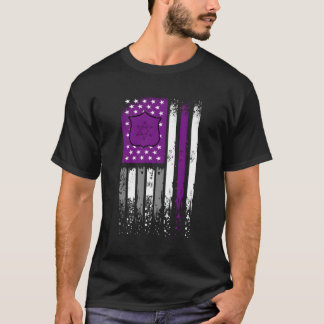 Thin Paarse lijn Security Officer A T-shirt