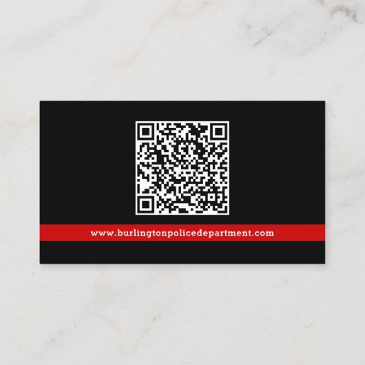 Thin Red Line aangepaste brandweer QR-code Visitekaartje (Achterkant)