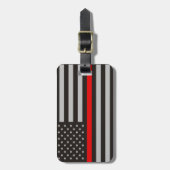 THIN RED LINE AMERICAN FLAG BAGAGELABEL (Voorkant verticaal)