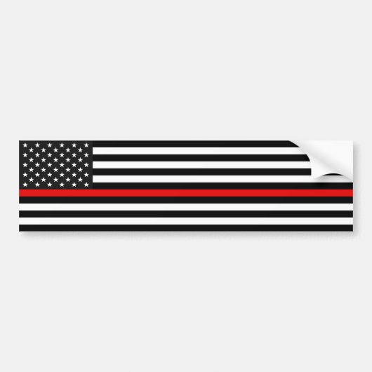 Thin Red Line American Flag Bumpersticker (Voorkant)