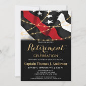 Thin Red Line American Flag Firefighter Retirement Kaart (Voorkant)