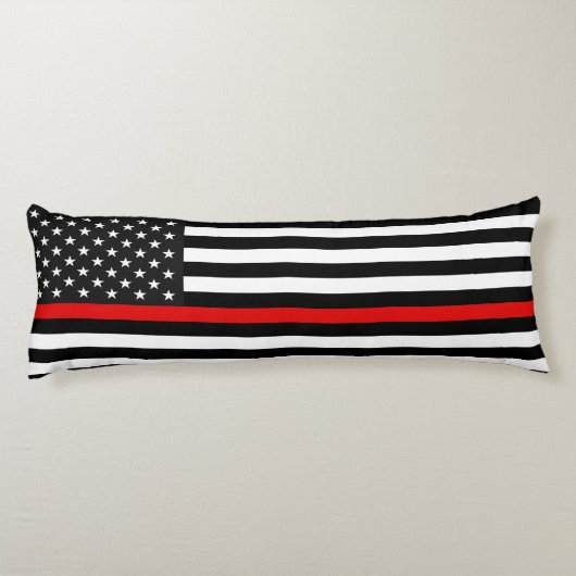 Thin Red Line American Flag Lichaamskussen (Achterkant)