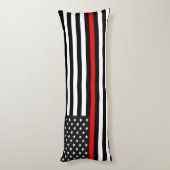 Thin Red Line American Flag Lichaamskussen (Achterkant (Verticaal))