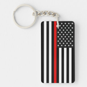 Thin Red Line American Flag Sleutelhanger