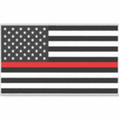 Thin Red Line American Flag Sticker (Voorkant)