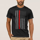 Thin Red Line American Flag voor een T-shirt (Voorkant)
