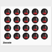Thin Red Line American Flag Wildland Firefighter Ronde Sticker (Vel)