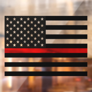 Thin Red Line American Flag Window Cling Raamsticker