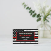 Thin Red Line Brandweerafdeling Visitekaartje (Staand voorkant)