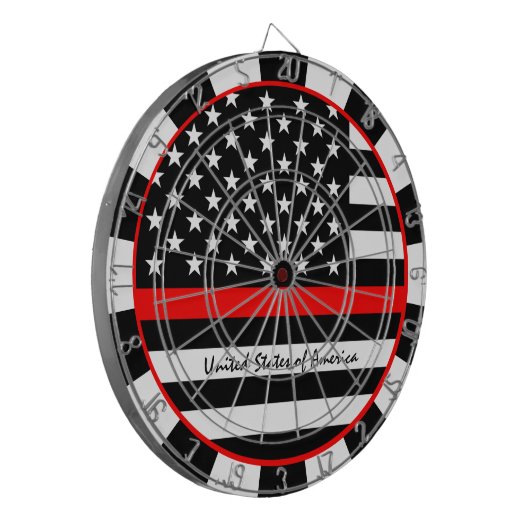 Thin Red Line en American Flag Firefighters/VS Dartbord (Voorkant Links)
