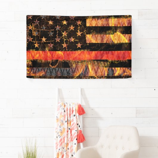 Thin Red Line en Flames Spandoek (Insitu)