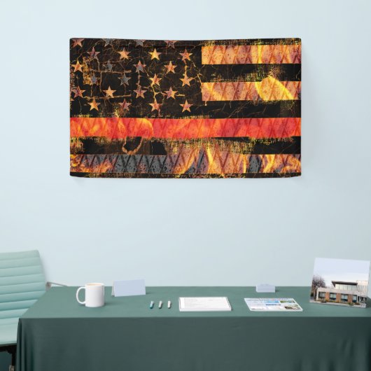 Thin Red Line en Flames Spandoek (Beurs)