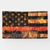 Thin Red Line en Flames Spandoek (Horizontaal)