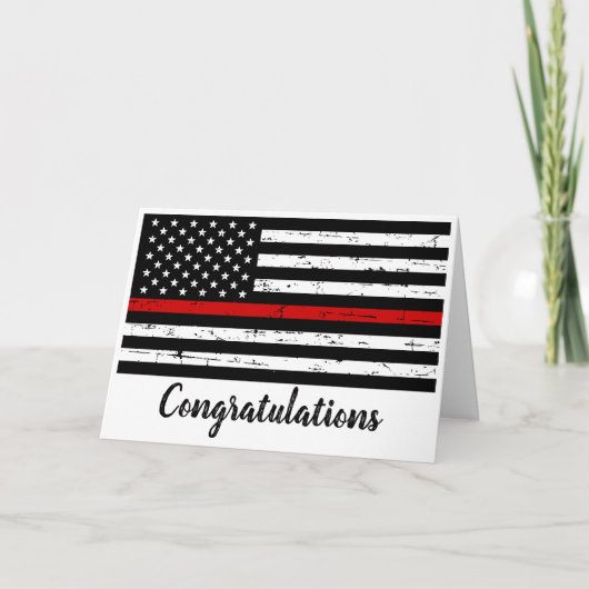 Thin Red Line Fire Academy Afstuderen Kaart (Voorkant)