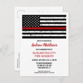 Thin Red Line Fire Academy Afstuderen Uitnodiging Briefkaart (Voorkant / Achterkant)