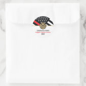 Thin Red Line Fire Academy Firefighter Afstuderen Ronde Sticker (Tas)