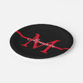 Thin Red Line Fire Fighter Retirement Monogram Papieren Bordje (Gekanteld)