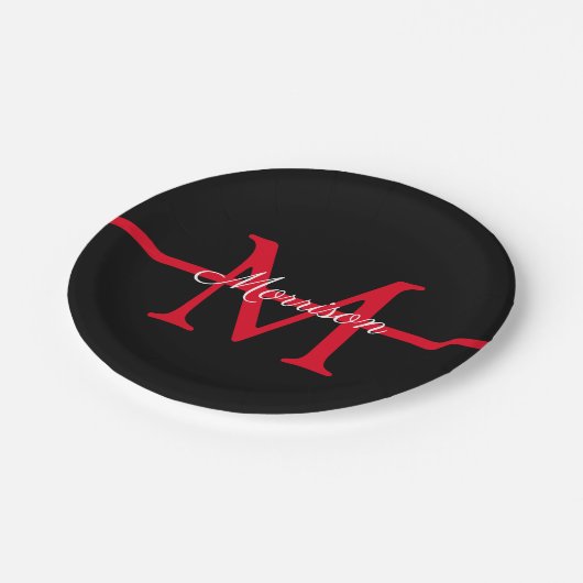 Thin Red Line Fire Fighter Retirement Monogram Papieren Bordje (Gekanteld)