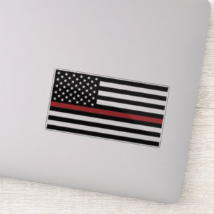 Thin Red Line Firefighter America Flag Fire Rescue Sticker