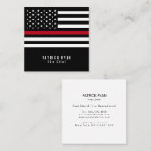 Thin Red Line Firefighter American Flag Vierkante Visitekaartje (Voorkant / Achterkant)