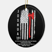 Thin Red Line Firefighter Bible Verse Christian Keramisch Ornament (Links)
