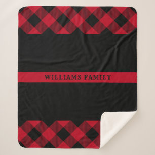 Thin Red Line Firefighter Buffalo Plays Monogram Sherpa Deken