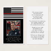 Thin Red Line Firefighter Memorial Prayer Card Visitekaartje (Voorkant /achterkant)