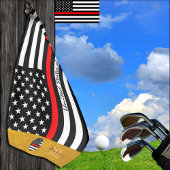 Thin Red Line & Firefighter, Monogramed USA vlag Golfhanddoek
