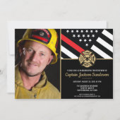 Thin Red Line Fireman Foto Firefighter Retirement Kaart (Voorkant)