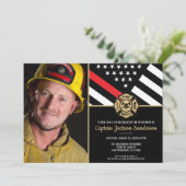 Thin Red Line Fireman Foto Firefighter Retirement Kaart (Staand voorkant)