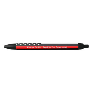 Thin Red Line Flag Firefighter, op maat Zwarte Inkt Pen