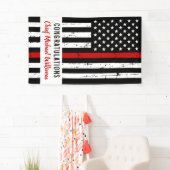 Thin Red Line Flag Fireman Firefighter Retirement Spandoek (Insitu)