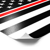 Thin Red Line Flag: Hero van de brandweer Foto Afdruk (Hoek)