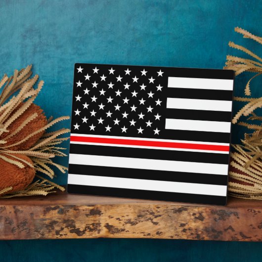 Thin Red Line Flag: Hero van de brandweer Fotoplaat (Zijkant)