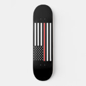Thin Red Line Flag: Hero van de brandweer Skateboard (Voorkant)