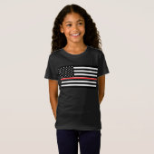 Thin Red Line Flag: Hero van de brandweer T-shirt (Voorkant volledig)