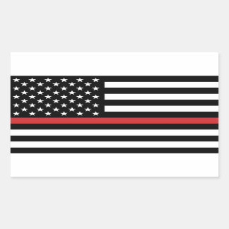 "Thin Red Line Flag"-sticker Rechthoekige Sticker