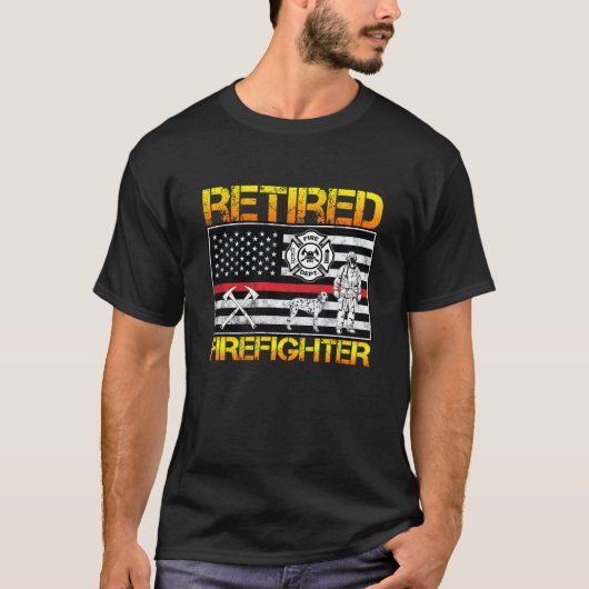Thin Red Line Ging Firefighter Retirement T-shirt (Voorkant)