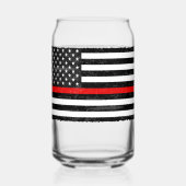 Thin Red Line Grungy Amerikaanse vlag Blikvorm Glas (Achterkant)