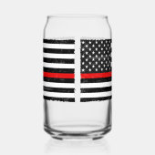 Thin Red Line Grungy Amerikaanse vlag Blikvorm Glas (Rechts)