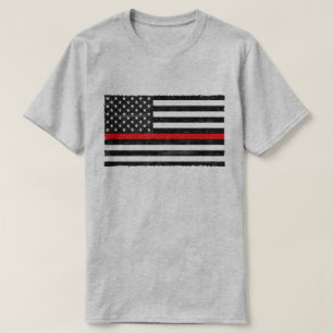 Thin Red Line Grungy Amerikaanse vlag T-shirt