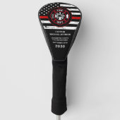 Thin Red Line Maltese Cross Firefighter Retirement Golfheadcover (Voorkant)